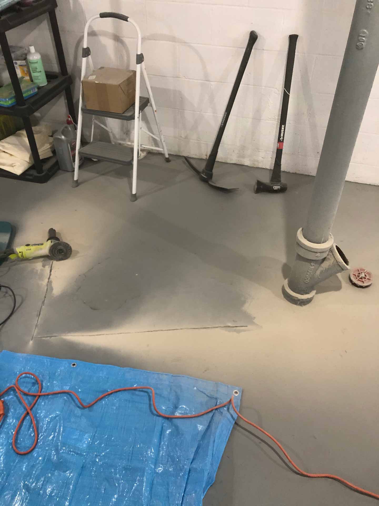 Basement with concrete floor