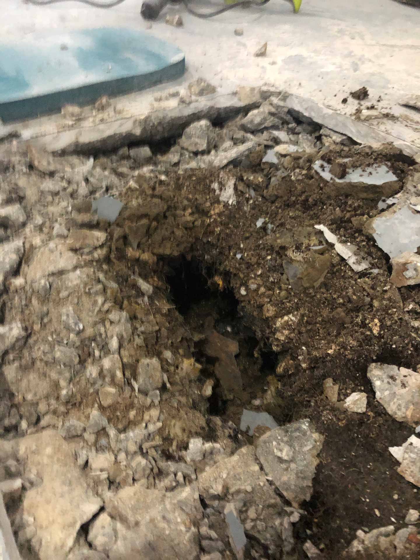 Dug-out basement floor