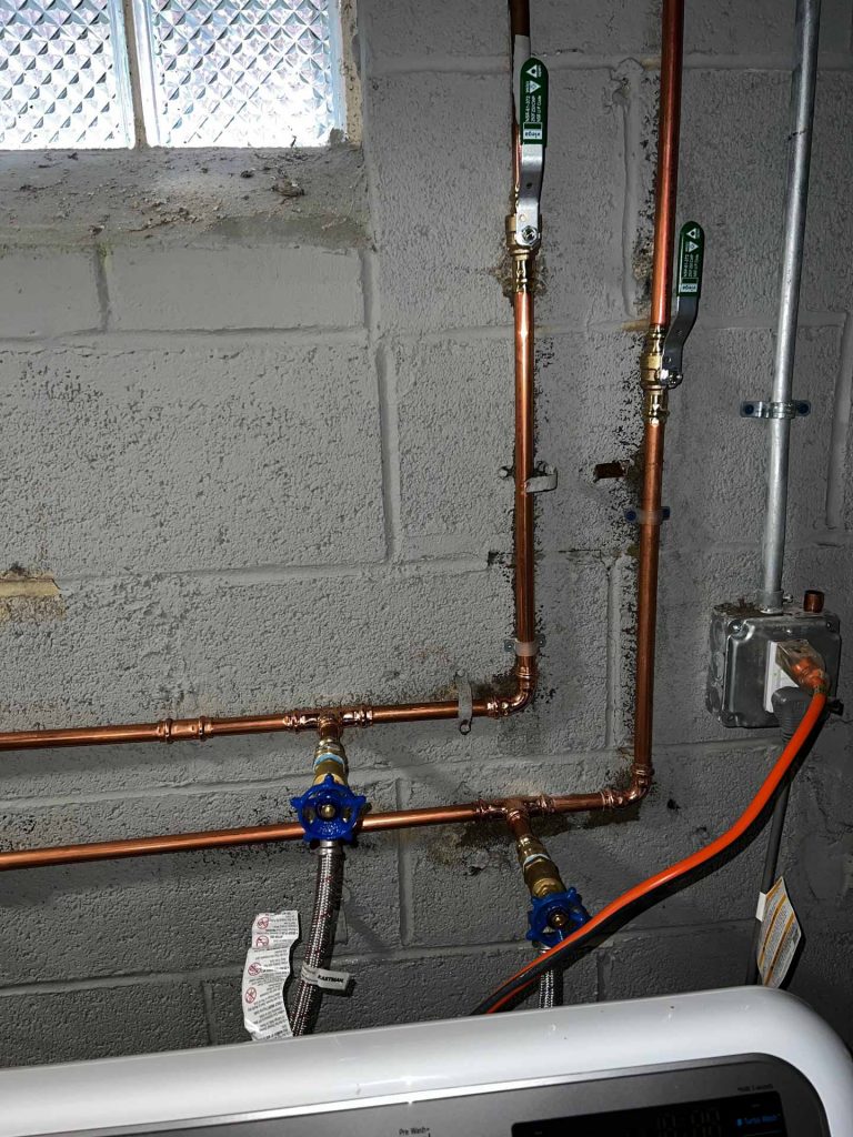 Water line in basement, newly replaced